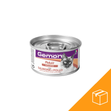 Gemon Mousse Adult Macskaeledel (Lazac és Csirke) - 24x85 g macskaeledel