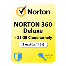 Gen Digital Inc. Norton 360 Deluxe + 25 GB Felhőalapú tárolás (3 eszköz / 1 év) (EU) (Elektronikus licenc) karbantartó program