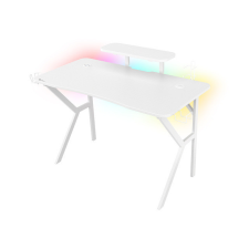  Genesis Holm 320 Gamer asztal RGB világítással, fehér íróasztal