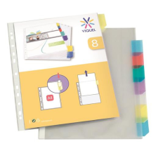  Genotherm, lefűzhető, jelölőfüles, A4, 90 mikron, víztiszta, 8 részes, VIQUEL lefűző