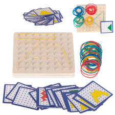 Geoboard geoplan fa kirakós létrehozása formák gumiszalagokkal kreatív és készségfejlesztő