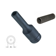  Gépi dugókulcs fej 1/2&quot; hosszú 12 szögű 30 mm dugókulcs