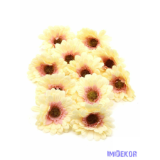  Gerbera selyemvirág fej 8 cm 11 db/csomag - Krém-Rózsaszín dekorációs kellék