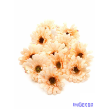  Gerbera selyemvirág fej 8 cm 11 db/csomag - Világos Barack dekorációs kellék
