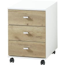 Germania 426459  Rolling Filing Cabinet "Altino" 40x48,9x56,9 cm Navarra-oak and White bútor