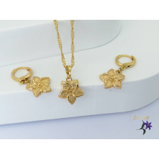  Gerti antiallergén kisvirágos szett nyaklánc fülbevaló-18K ékszer szett