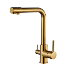 GetWell Simple 2 karos, 3 utas Konyhai Csap Víztisztítókhoz Arany színben csaptelep