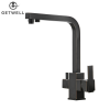 GetWell Square-S két karos, 3 utas Konyhai Csap Víztisztítókhoz Olaj fekete színben