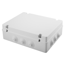 Gewiss GW44010 műanyag falon kivüli kötődoboz 380x300x120 lépcsős gumi átvezétővel IP55 világosszürke villanyszerelés