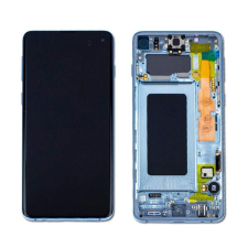 GH82-18850A Samsung Galaxy S10 zöld OEM OLED kijelző érintővel kerettel, előlap mobiltelefon, tablet alkatrész