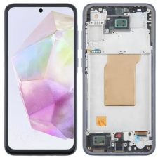  GH82-34223A Samsung Galaxy A35 TFT LCD kijelző érintővel fekete kerettel, előlap mobiltelefon, tablet alkatrész