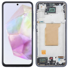 GH82-34223C Samsung Galaxy A35 TFT LCD kijelző érintővel fekete kerettel, előlap mobiltelefon, tablet alkatrész