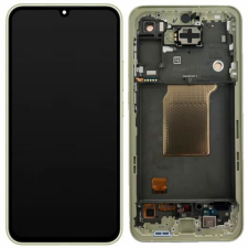  GH82-34305A Samsung Galaxy A55 OLED kijelző érintővel Sárga kerettel, előlap (Lemon) mobiltelefon, tablet alkatrész