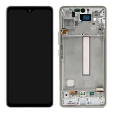  GH97-28025C Samsung Galaxy A53 5G Ezüst OLED kijelző érintővel kerettel előlap mobiltelefon, tablet alkatrész
