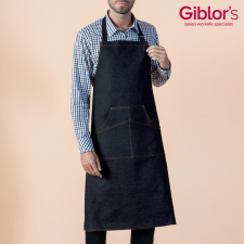 Giblor's CHICAGO - fekete farmer kötény - állítható nyakpánttal lakástextília
