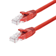  Gigabit Patch kábel UTP CAT6 26AWG, LSZH, 5m, piros kábel és adapter