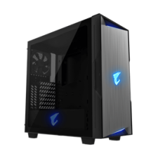 Gigabyte GB-AC300G Ház AORUS C300 Glass, Táp nélkül, fekete számítógép ház