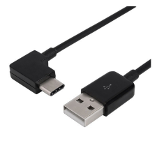 Gigapack Adatkábel és töltő (USB - Type-C, 100cm, 90 fokos / derékszög) FEKETE kábel és adapter