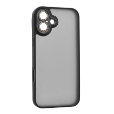 Gigapack Apple iPhone 16 Plus szilikon telefonvédő (ütésállóság, akril hátlap, kameravédő) fekete mobiltelefon kellék