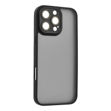 Gigapack Apple iPhone 16 Pro Max szilikon telefonvédő (ütésállóság, akril hátlap, kameravédő) fekete mobiltelefon kellék