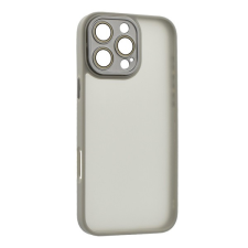 Gigapack Apple iPhone 16 Pro szilikon telefonvédő (ütésállóság, akril hátlap, kameravédő) világosszürke tok és táska
