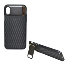 Gigapack Apple iPhone XS műanyag telefonvédő (közepesen ütésálló, kitámasztható, lyukacsos minta, fekete) tok és táska