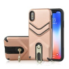 Gigapack Defender Apple iPhone XR 6.1" műanyag telefonvédő (közepesen ütésálló, gumírozott, fém kitámasztó, rozéarany)