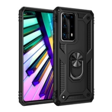 Gigapack Defender Huawei P40 műanyag (közepesen ütésálló, telefontartó gyűrű, beépített fémlemez, fekete) tok és táska