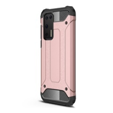 Gigapack Defender Huawei P40 műanyag telefonvédő (közepesen ütésálló, légpárnás sarok, fémhatás, rozéarany) tok és táska