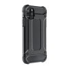 Gigapack Defender műanyag telefonvédő (közepesen ütésálló, légpárnás sarok, szilikon belső, fémhatás) FEKETE Apple iPhone 15