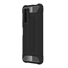 Gigapack Defender műanyag telefonvédő (közepesen ütésálló, légpárnás sarok, szilikon belső, fémhatás) FEKETE [Honor X10 5G] (5996457989416) tok és táska