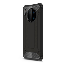 Gigapack Defender műanyag telefonvédő (közepesen ütésálló, légpárnás sarok, szilikon belső, fémhatás) FEKETE [Huawei Mate 30] (5996457910274) tok és táska
