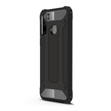 Gigapack Defender műanyag telefonvédő (közepesen ütésálló, légpárnás sarok, szilikon belső, fémhatás) FEKETE [Samsung Galaxy A21 (SM-A210F)] tok és táska