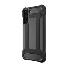 Gigapack Defender műanyag telefonvédő (közepesen ütésálló, légpárnás sarok, szilikon belső, fémhatás) FEKETE Samsung Galaxy S22 Plus 5G (SM-S906) tok és táska