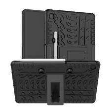 Gigapack Defender műanyag telefonvédő (közepesen ütésálló, szilikon belső, kitámasztó, autógumi minta) FEKETE [Samsung Galaxy Tab S6 Lite 10.4 LTE (SM-P619) 2022] (5996457970605) - Tablet tok tablet tok