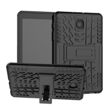 Gigapack Defender műanyag telefonvédő (szilikon belső, kitámasztó, autógumi minta) FEKETE [Samsung Galaxy Tab A 8.0 (2018) (SM-T387)] tablet tok