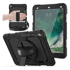 Gigapack Defender műanyag telefonvédő (ütésállóság, kitámasztó, 360° + kézpánt) FEKETE (GP-19874) tok és táska