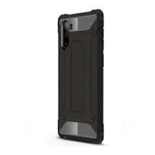 Gigapack Defender Samsung Galaxy Note 10 műanyag telefonvédő (közepesen ütésálló, légpárnás sarok, fémhatás, fekete) tok és táska