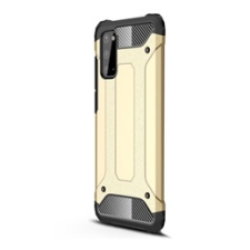 Gigapack Defender Samsung Galaxy S20 műanyag telefonvédő (közepesen ütésálló, légpárnás sarok, fémhatás, arany) tok és táska