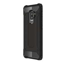 Gigapack Defender Samsung Galaxy S9+ műanyag telefonvédő (közepesen ütésálló, légpárnás sarok, fémhatás, fekete) tok és táska