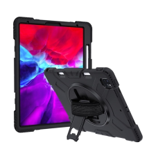 Gigapack Defender szilikon telefonvédő (kézpánt, közepesen ütésálló, kitámasztó, 360°-ban forgatható) FEKETE Apple IPAD Pro 12.9 (2018), Apple IPAD Pro 12.9 (2020) tablet tok
