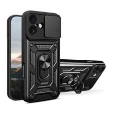 Gigapack Defender szilikon telefonvédő (ütésállóság, tartógyűrű, kameravédő) FEKETE Apple iPhone 17 tok és táska