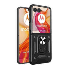 Gigapack Defender szilikon telefonvédő (ütésállóság, tartógyűrű, kameravédő) FEKETE Motorola Razr 50 Ultra tok és táska