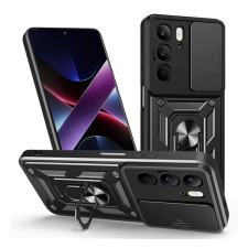 Gigapack Defender szilikon telefonvédő (ütésállóság, tartógyűrű, kameravédő) FEKETE Realme C75 4G tok és táska