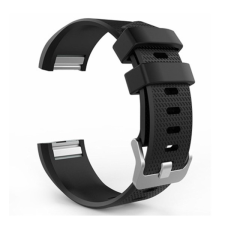 Gigapack Fitbit Charge 2 pótszíj (egyedi méret, szilikon, állítható) fekete okosóra kellék