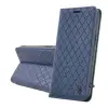 Gigapack Flip oldalra nyíló asztali tartós tok kártyatartóval iPhone 17 3d rombusz mintás sötétkék GP-192080
