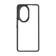 Gigapack Honor 200 Pro műanyag telefonvédő (szilikon keret, ütésállóság, átlátszó hátlap) fekete tok és táska