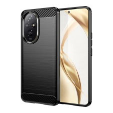 Gigapack Honor 200 szilikon telefonvédő (ütésállóság, légpárnás sarok, szálcsiszolt, karbon minta) fekete mobiltelefon kellék