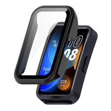 Gigapack Huawei Band 8 műanyag keret (bumper, ütésállóság + kijelzővédő üveg) fekete okosóra kellék