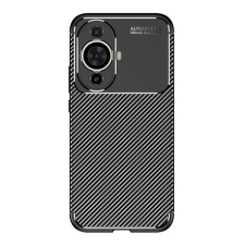 Gigapack Huawei Nova 11 szilikon telefonvédő (közepesen ütésálló, légpárnás sarok, karbon minta) fekete tok és táska